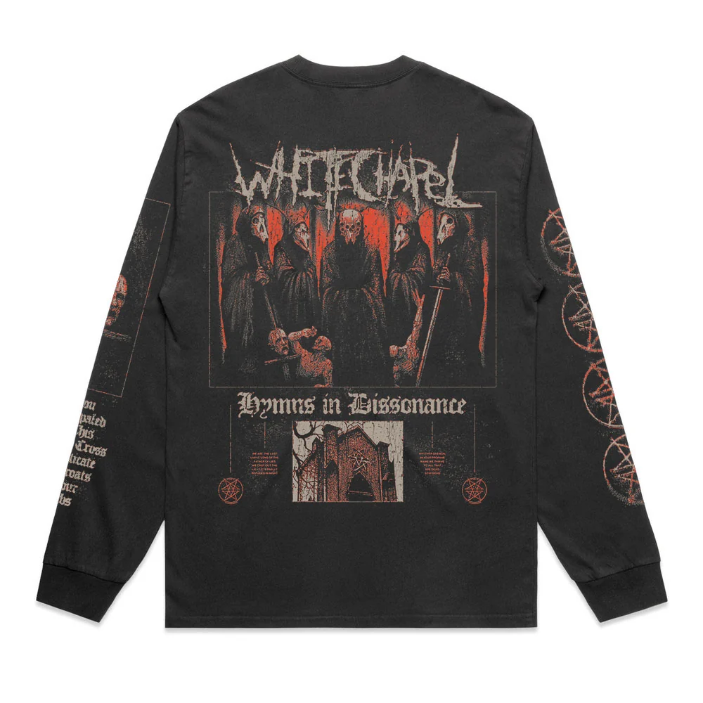 Inverted Cross Garment Dyed Black Long Sleeve - Image 2